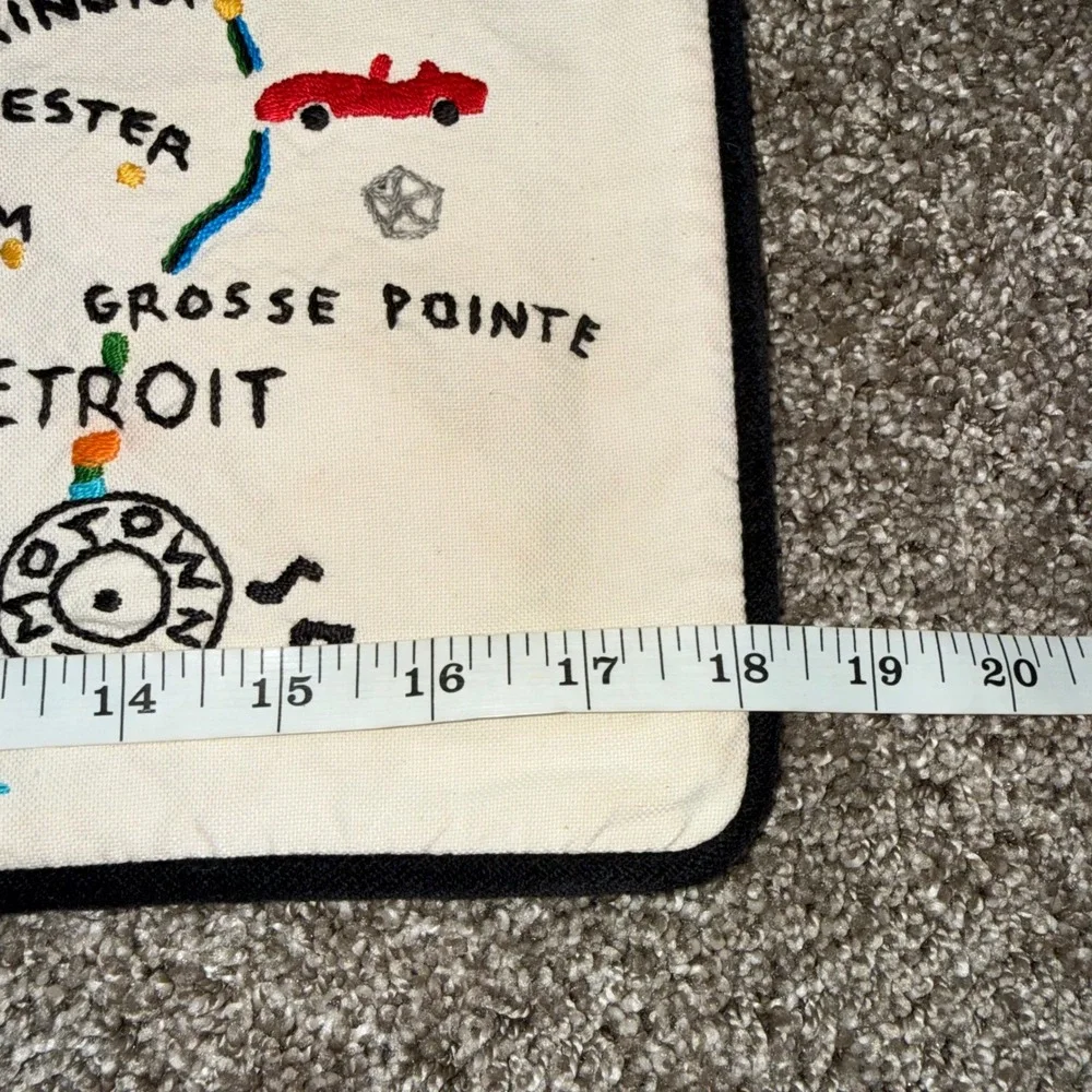 Catstudio Michigan State Hand Embroidered Pillow Cover Unisex 19x19 Cream Good